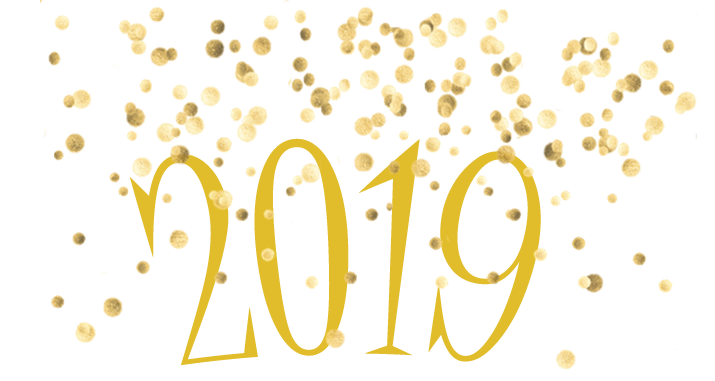 New Year, 2019, Sparkles, Yellow